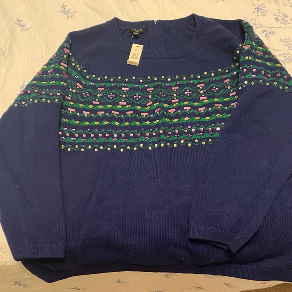 Talbots sweater with jewel ￼ embellishment on the top Size 2X￼ - Picture 3 of 8